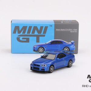 Nissan Skyline GT-R R34 V-Spec Bayside Blue – Mini GT