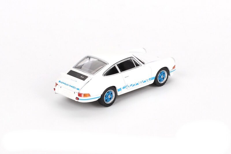 Mini GT Porsche 911 Carrera RS 2.7 – Grand Prix White with Blue Livery - obrazek 3
