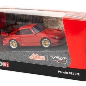 Schuco x Tarmac Works Porsche 911 GT2 – Czerwony
