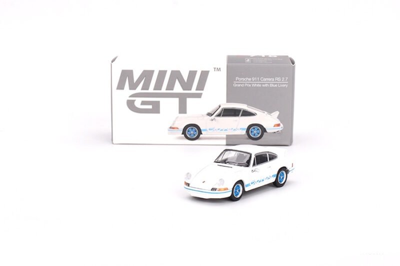 Mini GT Porsche 911 Carrera RS 2.7 – Grand Prix White with Blue Livery