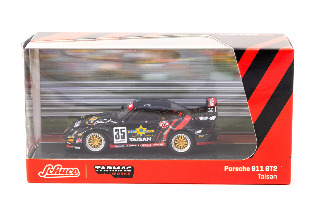 Schuco x Tarmac Works Porsche 911 GT2 Taisan 1:64