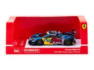 Tarmac Works x IXO Ferrari 488 GT3 Red Bull DTM 2021 Monza Race 1 Winner #30 1:64