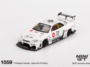 Mini GT Nissan Skyline R34 LBWK White #23 (1:64)