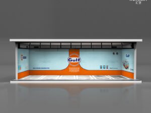 MoreArt Diorama 1:64 – Gulf Racing Garage / Pit Scene