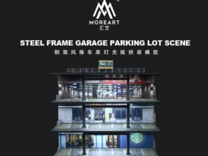 MoreArt Diorama 1:64 – Trzykondygnacyjny Garaż ze Strefą Handlową / Parking (LED)