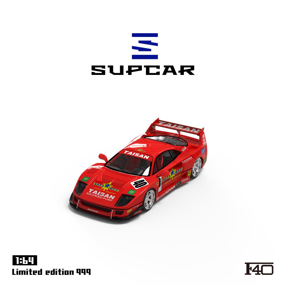 Supcar Ferrari F40 Taisan 1:64 Limited (czerwony)