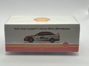 Tarmac Works Mitsubishi Lancer Evolution V GSR ’98 – Shell x Gran Turismo – 1:64