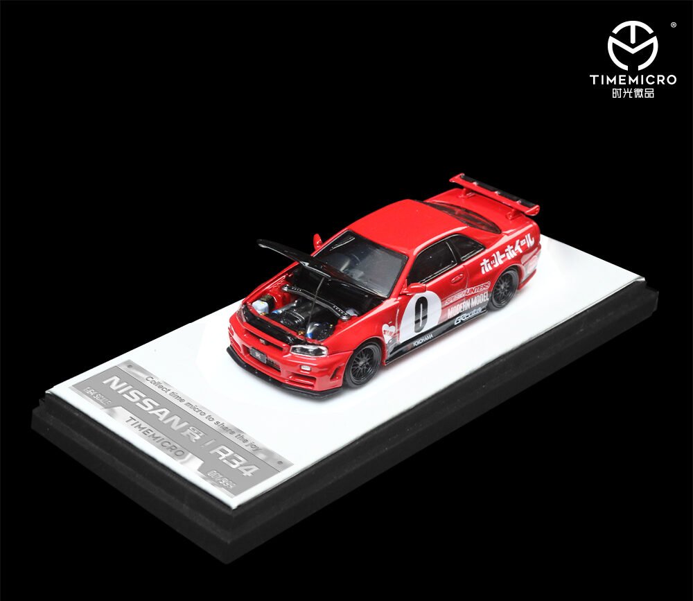 Timemicro Nissan Skyline GT-R R34 #0 Red 1:64