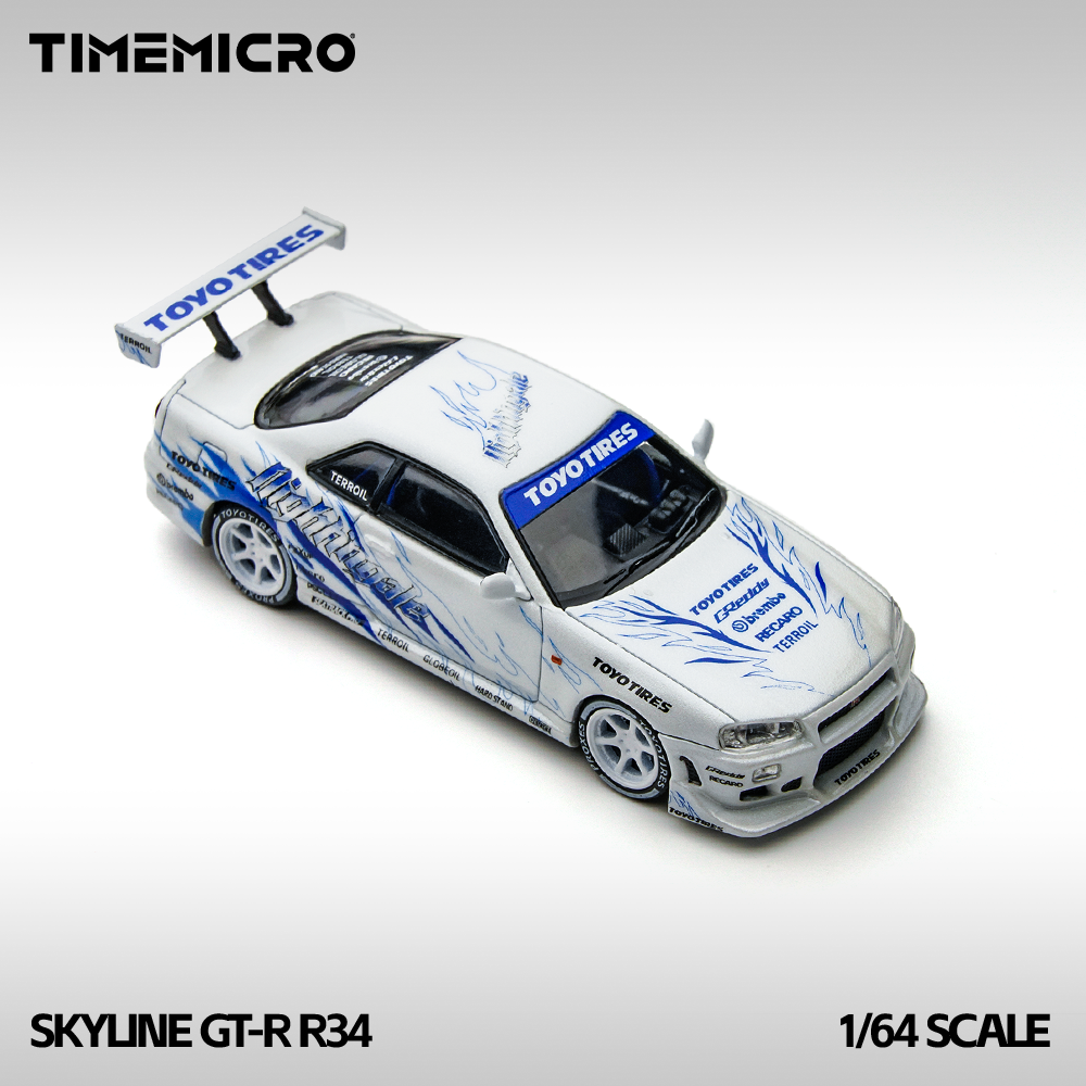 Timemicro Nissan Skyline GT-R R34 Toyo Tires 1:64