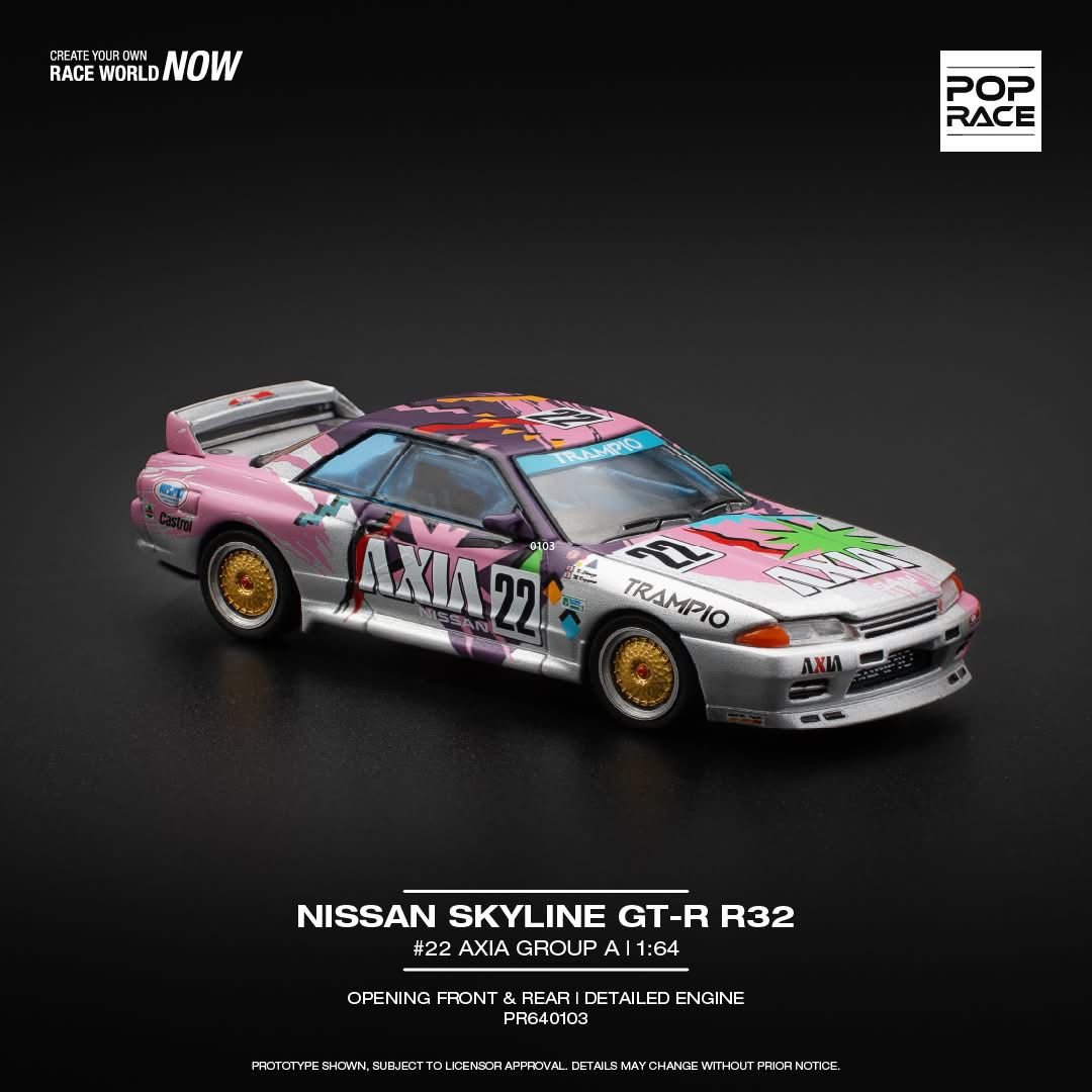Pop Race Nissan Skyline GT-R R32 AXIA Group A #22 1:64