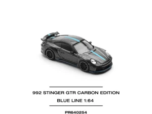 Pop Race Porsche 992 Stinger GTR Carbon Edition Blue Line 1:64