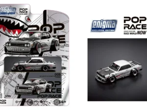 Pop Race x Enigma Skyline GT-R V8 Drift Hakosuka Metallic Silver PRE005 1:64
