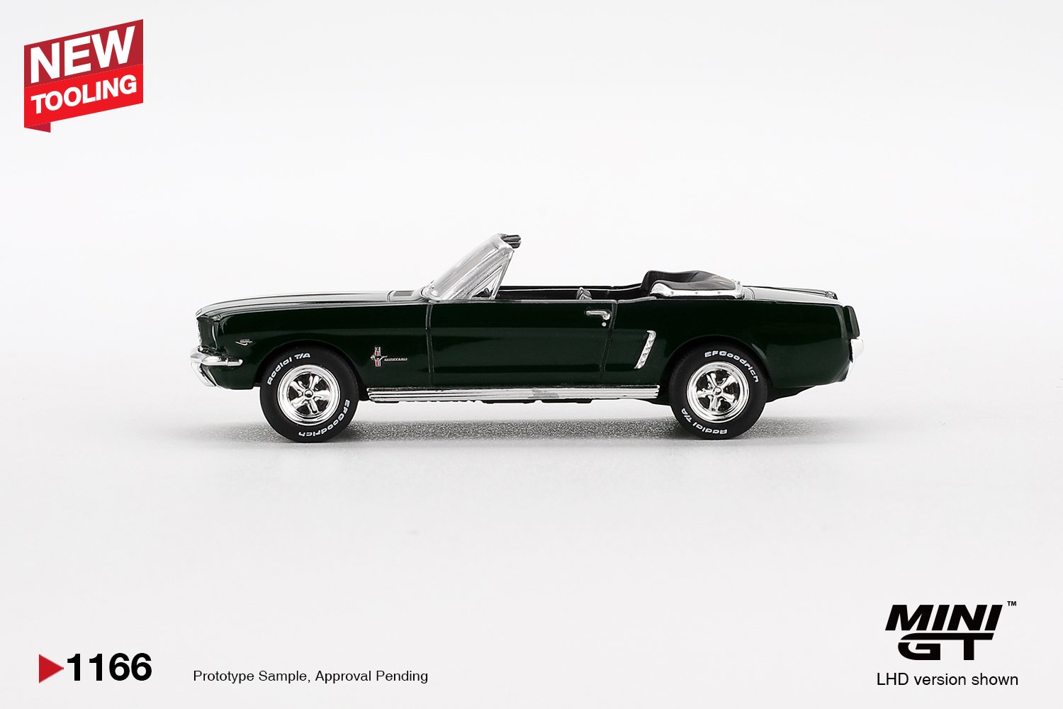 Mini GT Ford Mustang Convertible Dark Green - obrazek 3