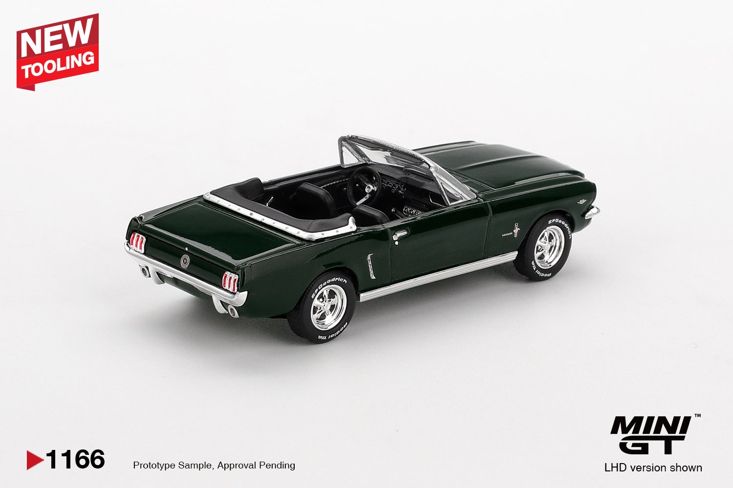 Mini GT Ford Mustang Convertible Dark Green - obrazek 2