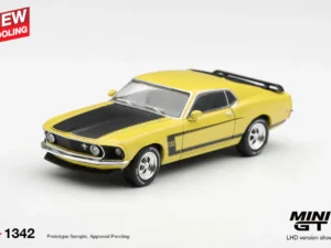 Mini GT 1:64 Ford Mustang Boss 302 Bright Yellow 1969 MGT01342