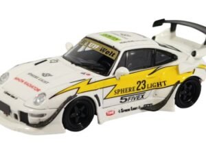 Street Warrior Porsche 911 RWB 993 #23 White/Yellow GITD 1:64
