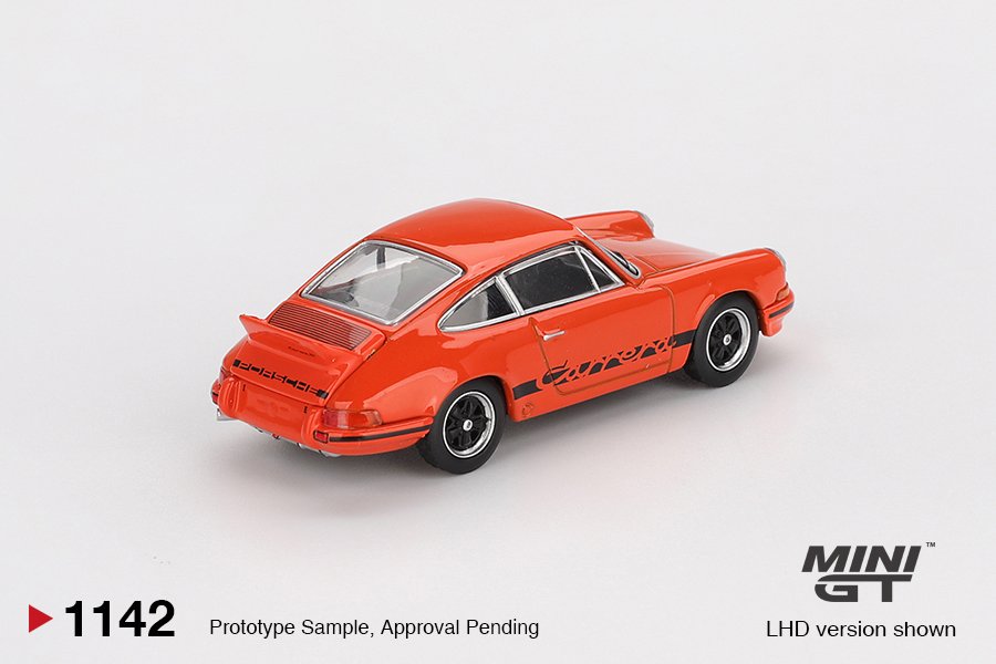 MINI GT Porsche 911 Carrera RS 2.7 Tangerine Black Livery 1:64 - obrazek 2