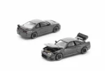 POP RACE Nissan Skyline GT-R R33 Dark Chrome Series 1:64 PRDC003