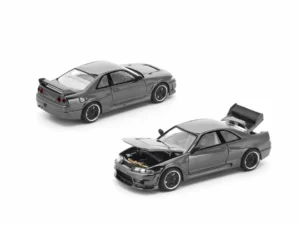 POP RACE Nissan Skyline GT-R R33 Dark Chrome Series 1:64 PRDC003